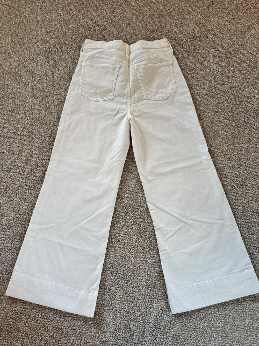 J.Crew Ivory Corduroy High Rise Wide Leg Pants Size 29 - Picture 2 of 5